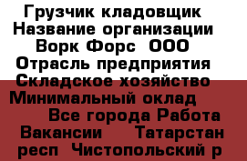 Грузчик-кладовщик › Название организации ­ Ворк Форс, ООО › Отрасль предприятия ­ Складское хозяйство › Минимальный оклад ­ 35 000 - Все города Работа » Вакансии   . Татарстан респ.,Чистопольский р-н